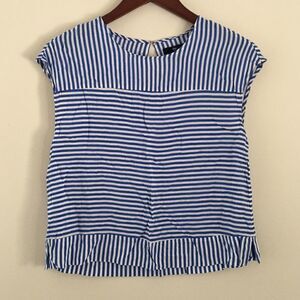 GAP blue & white stripe boxy blouse | Size Medium